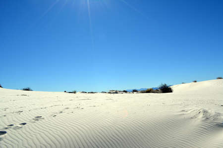 White sand dunes backed by a blue skyの写真素材