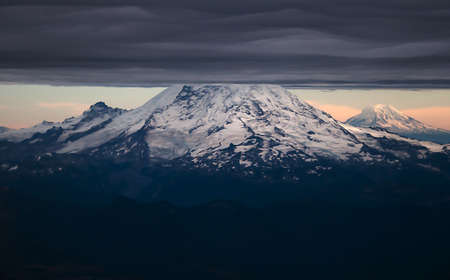 Mount St Helens from the airplaneの写真素材
