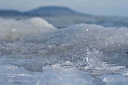 ice on lakeの写真素材