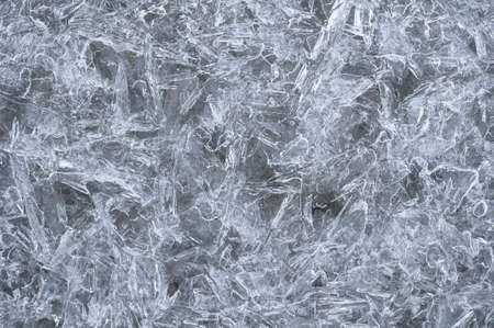 Ice on the lake surface forms beautiful pattern