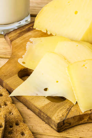 Sliced cheese and rye bread