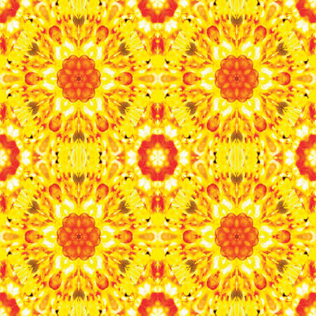 Yellow, floral ornament.の写真素材