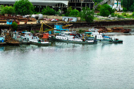 Ships of the transport destination at the pierの写真素材