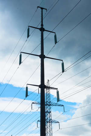Bearing line electro gear on a background of clouds