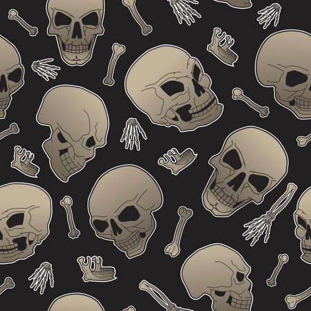 Seamless pattern on the theme of Halloweenのイラスト素材
