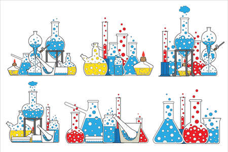 Glassware and utensils, set of different elements.のイラスト素材