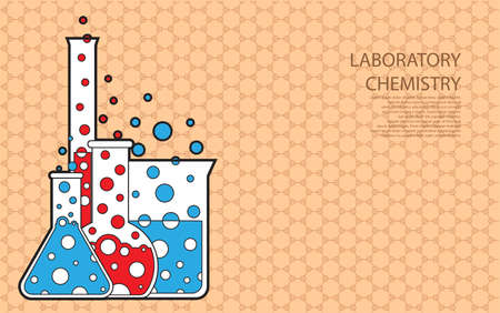 Composition of glass laboratory glasswareのイラスト素材