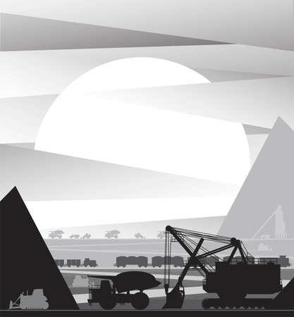 Mining quarry equipment, vector illustrationのイラスト素材