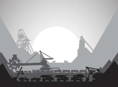Mining in which ore is minedのイラスト素材