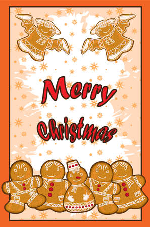Drawings on a Christmas theme, on a holiday cardのイラスト素材