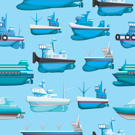 Pattern on the theme of sea shipsのイラスト素材