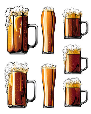 Beer glasses set of illustrations.のイラスト素材
