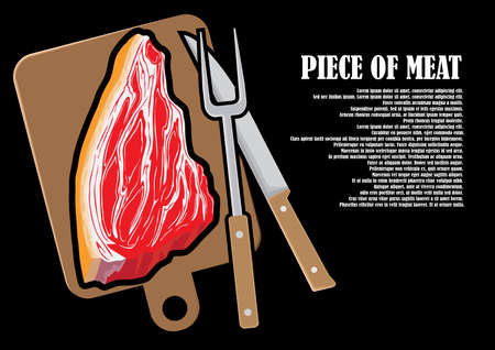 A painted piece of fresh meatのイラスト素材