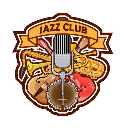 Musical instruments composed in a composition in the form of a tagのイラスト素材