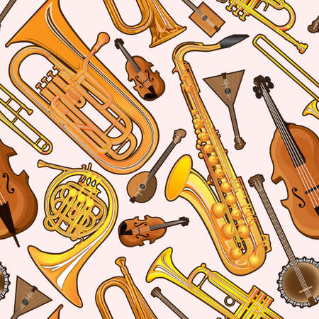 Pattern from the illustrations of musical instrumentsのイラスト素材