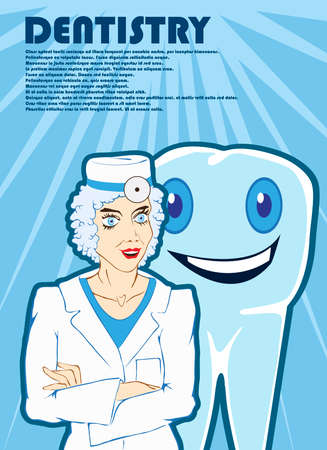 The dentist is surrounded by teethのイラスト素材