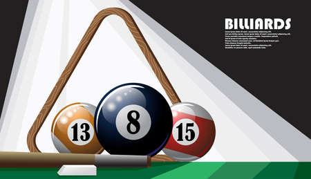 Color poster on the billiard themeのイラスト素材