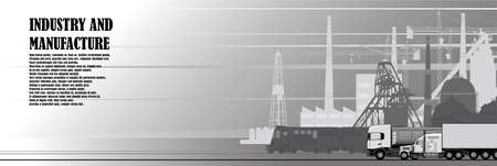 Urban landscape of industrial infrastructureのイラスト素材
