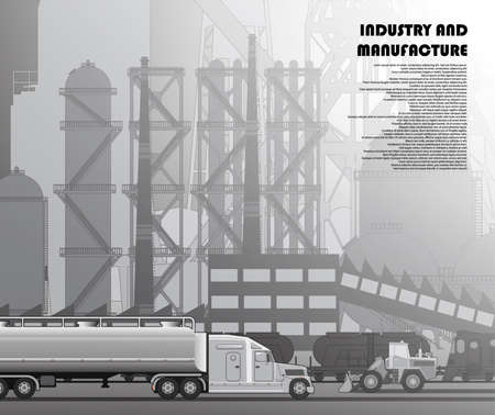 Industrial urban landscape of manufactories and factoriesのイラスト素材