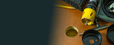 Tool for cutting round holes in wood