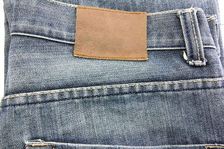Blank leather jeans label の写真素材