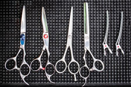 Professional scissors for haircuts. Scissors barber, salon, haircut. Scissor for a hairstyle. Barber...