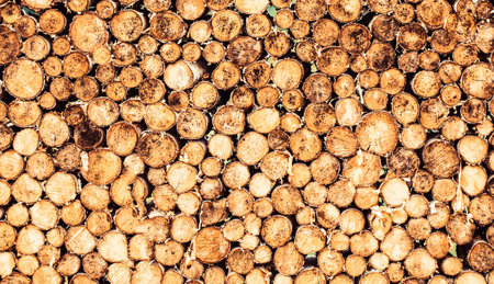 Tree stumps background. Pieces of teak wood stump background. Round teak wood stump. Round teak...