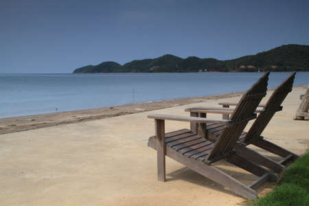 Chairs on the beach 2の写真素材