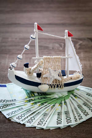 Money for a cruise and vacation planningの写真素材
