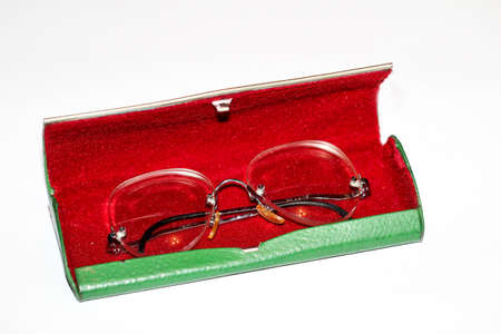Glasses case against white backgroundの写真素材