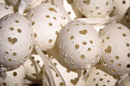 colorful painted Easter eggsの写真素材