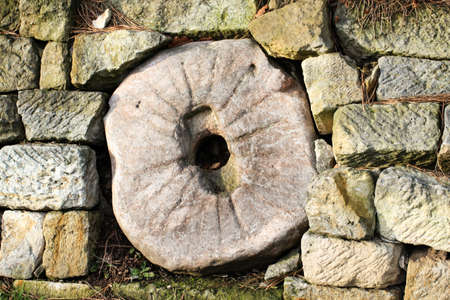 Details of an old mill with tools and equipmentの写真素材