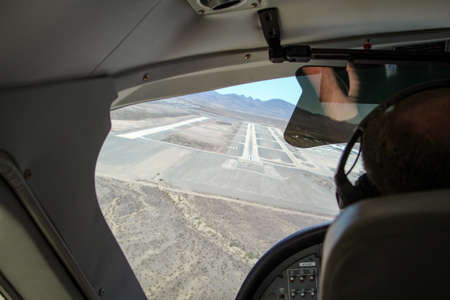 Landing in the desertの写真素材