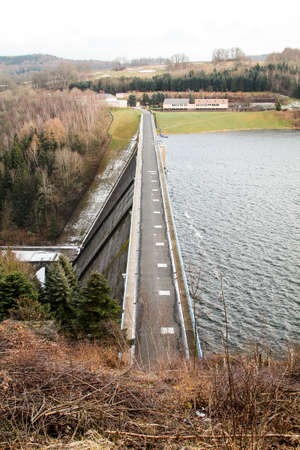 Gottleuba dam in winterの写真素材