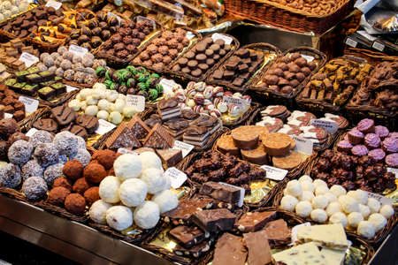 chocolates in the marketの写真素材