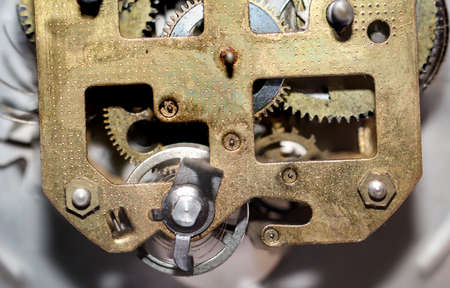 Detail of an old mechanical alarm clock