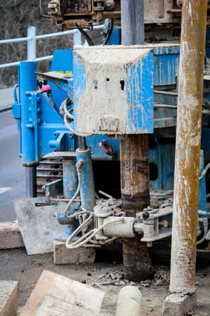 Details of a drill for soil samplingの写真素材