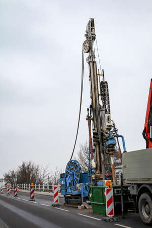 Details of a drill for soil samplingの写真素材