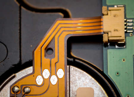 These are detailed views of electronic componentsの写真素材