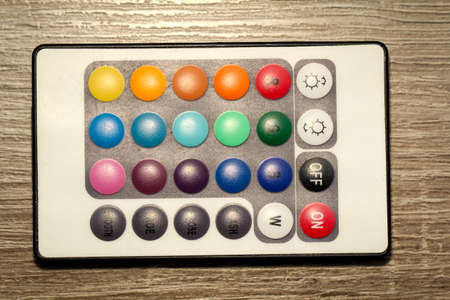 this is a detail view of four remote controlの写真素材