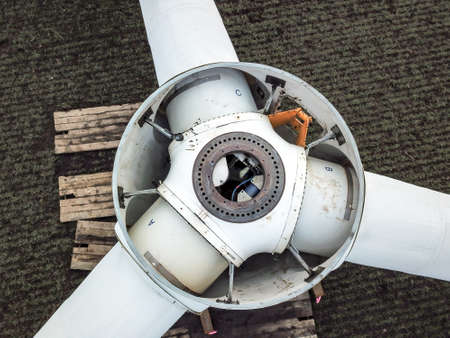 Mounted rotor of a wind turbine before demountingの写真素材
