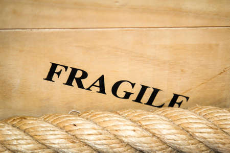 Wooden boxes for fragile things, fragileの写真素材
