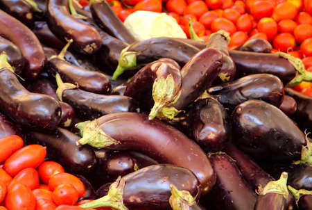 Fresh eggplant available in the market