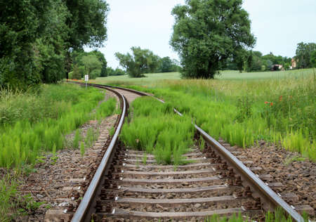 A railway line is used and proliferatesの写真素材