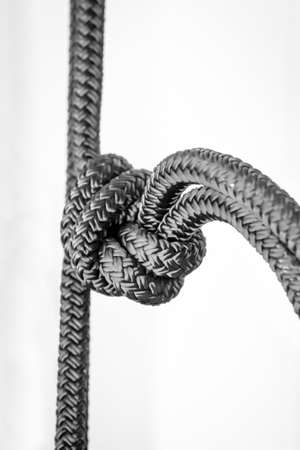 A rope with a knot, close up of a knot in the ropeの写真素材