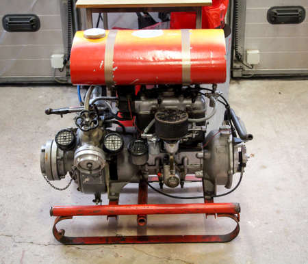 A portable fire engine of the fire department, equipment items of the fire department