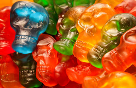 Gummy bears, molluscs, colored molluscs, sweetsの写真素材
