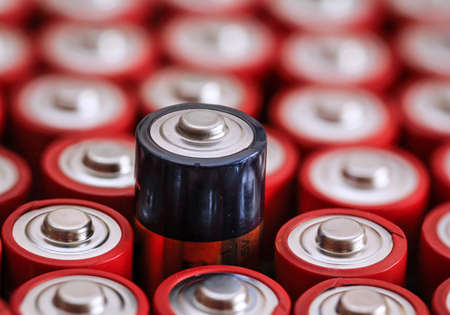 Lots of batteries in a heapの写真素材