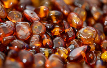 Amber in the light. Polished amber. Berstein is the former resin of the trees.