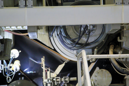 Detail of a large machine, an industrial plant for the manufacture of products.